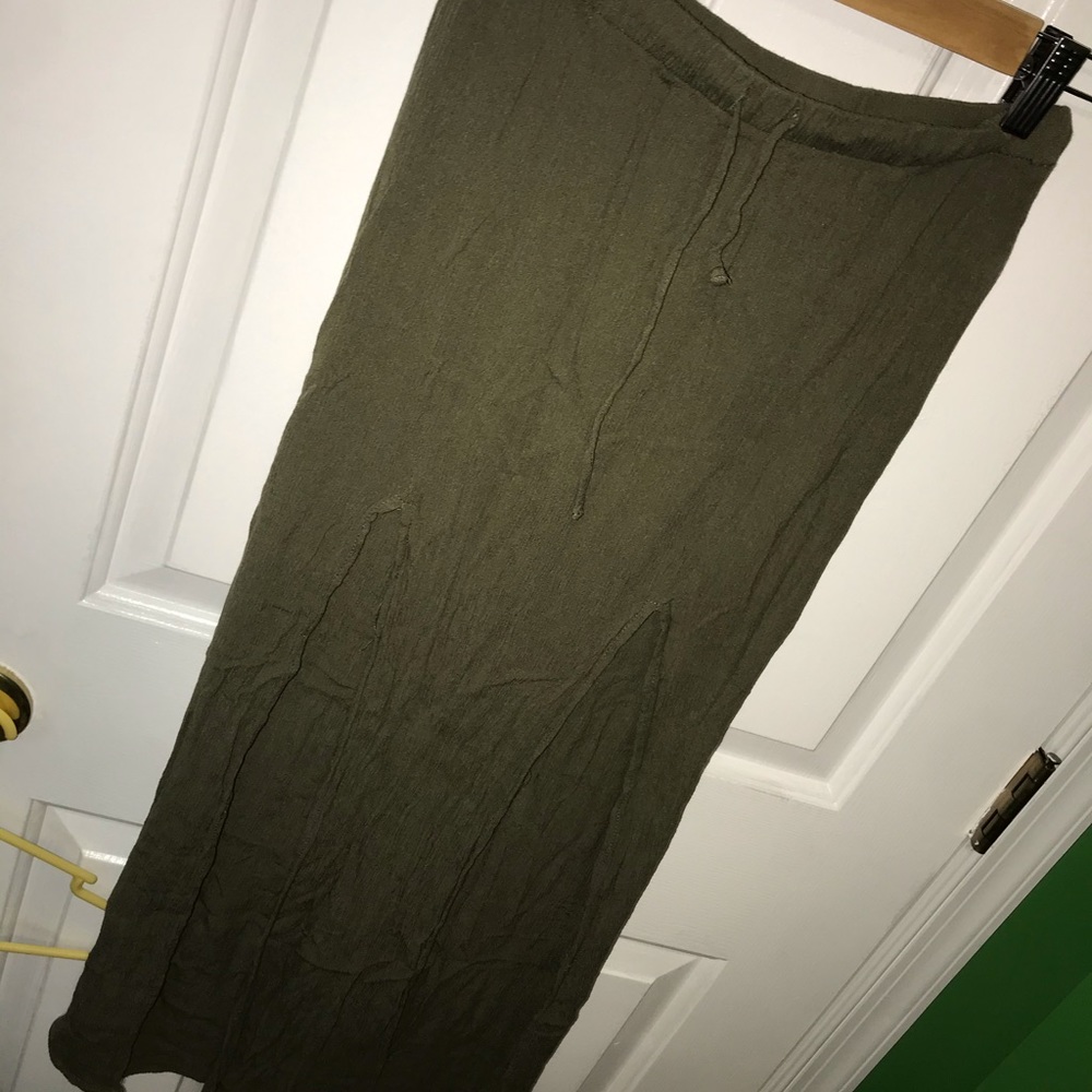 M slit olive green skirt
